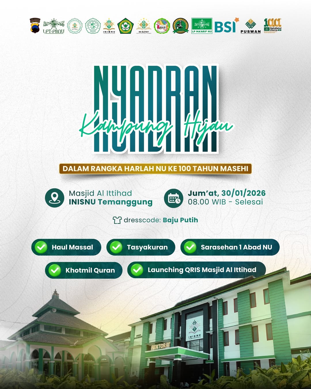 [NYADRAN]Nyadran Kampung Hijau dalam rangka harlah NU ke-100 Tahun Masehi- Haul Massal- Tasyakur
